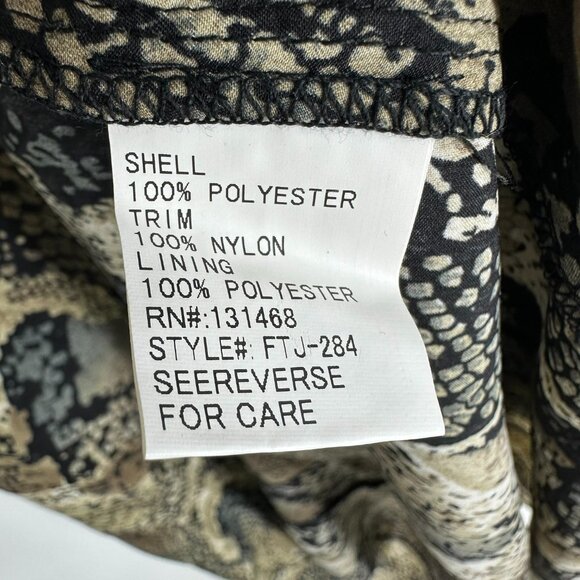 Fate Snake Skin Print Midi Dress S High Low Tulip Hem A Line Sleeveless Brown - Picture 9 of 9